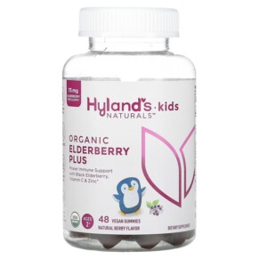 Thuốc bổ Hyland's Kids Naturals Organic Elderberry Plus Natural Berry Ages 2+ 48 Vegan Gummies 810087820008