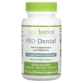 Thuốc bổ Hyperbiotics PRO-Dental Natural Mint 90 Chewable Tablets 9506000113708