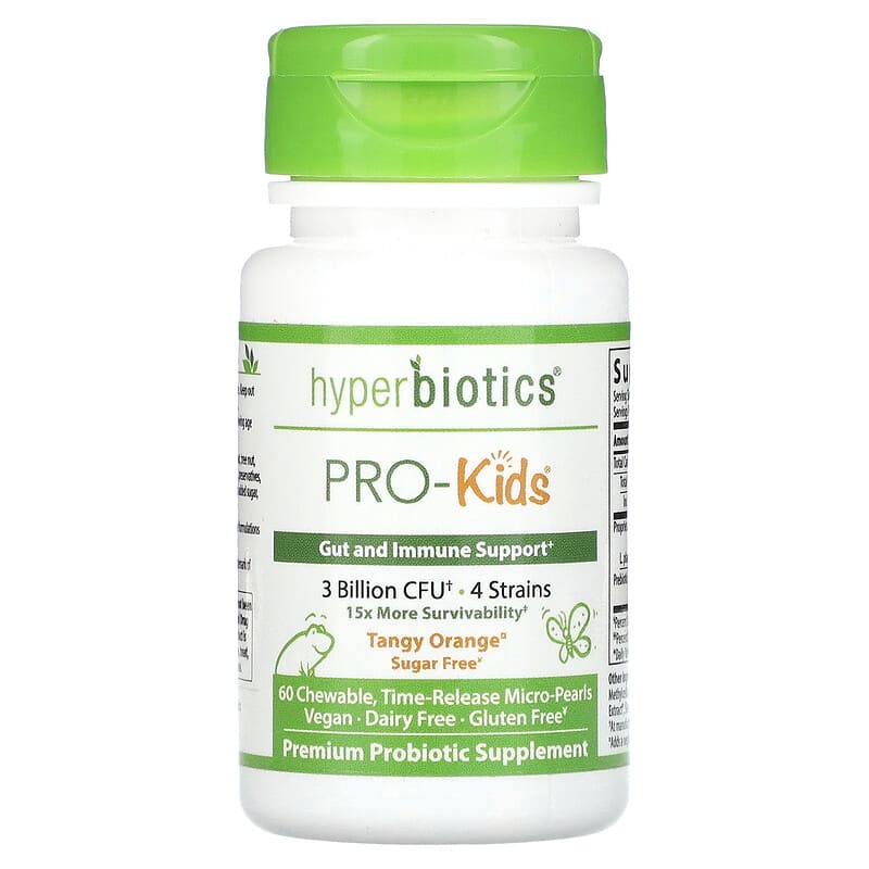 Hyperbiotics PRO-Kids Sugar Free Tangy Orange 3 Billion CFU 60 Chewable Time-Release Micro-Pearls 6 Thực phẩm chức năng Hyperbiotics PRO-Kids Sugar Free Tangy Orange 3 Billion CFU 60 Chewable Time-Release Micro-Pearls 9506000058528