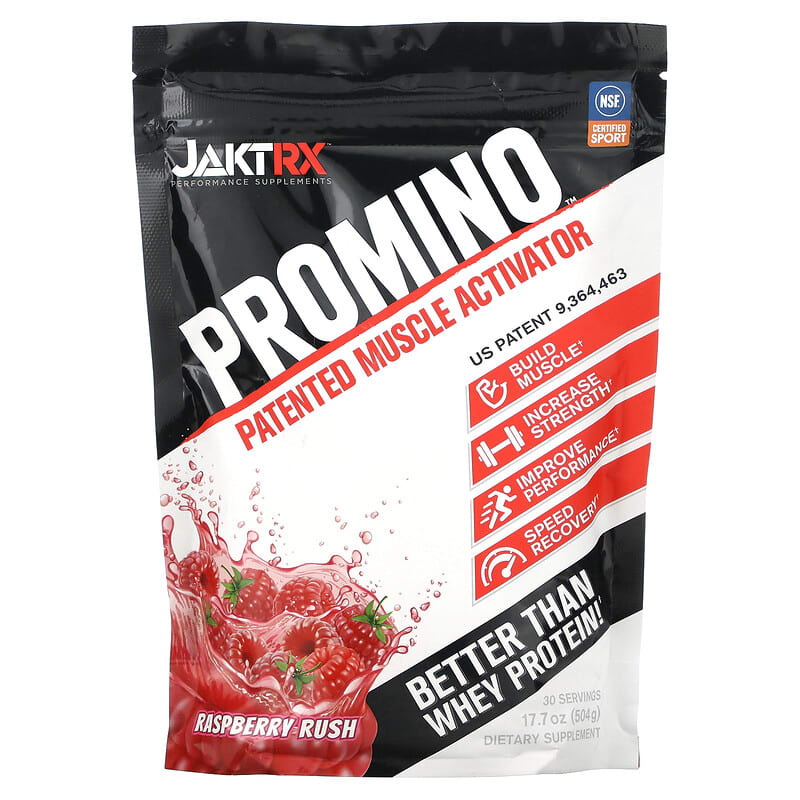 Jakt-RX Promino Patented Muscle Activator Raspberry Rush 17.7 oz (504 g) 6 Thực phẩm chức năng Jakt-RX Promino Patented Muscle Activator Raspberry Rush 17.7 oz (504 g) 629046957019