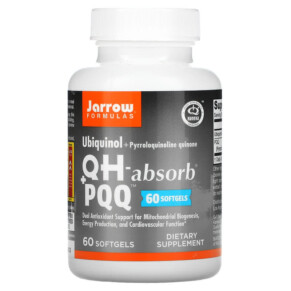 Thuốc bổ Jarrow Formulas Ubiquinol QH-Absorb + PQQ 60 Softgels 790011060284