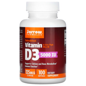 Thuốc bổ Jarrow Formulas Vitamin D3 Cholecalciferol 125 mcg (5.000 IU) 100 Softgels 790011300052