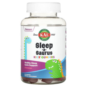 Thuốc bổ KAL Dinosaurs Sleep-a-Saurus Kid's Gummies Strawberry 60 Gummies 021245577423