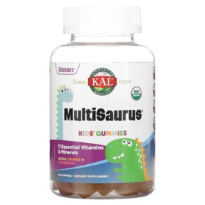 Thuốc bổ KAL Kids Multisaurus Gummies Lemon Orange & Strawberry 60 Gummies 021245145196