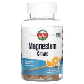 Thuốc bổ KAL Magnesium Citrate Orange Vanilla 60 Gummies 021245955832