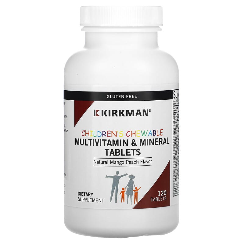 Kirkman Labs Children's Chewable Multivitamin & Mineral Tablets Natural Mango Peach 120 Tablets 6 Thực phẩm chức năng Kirkman Labs Children's Chewable Multivitamin & Mineral Tablets Natural Mango Peach 120 Tablets 812325020959