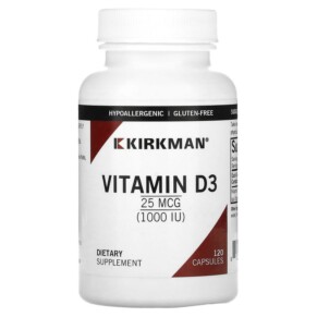 Thuốc bổ Kirkman Labs Vitamin D3 25 mcg (1.000 IU) 120 Capsules 812325021444