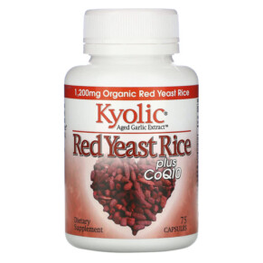 Thuốc bổ Kyolic Aged Garlic Extract Red Yeast Rice Plus CoQ10 75 Capsules 023542114417