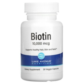 Thuốc bổ Lake Avenue Nutrition Biotin 10.000 mcg 30 Veggie Capsules 898220017133