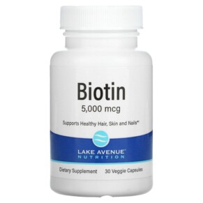 Thuốc bổ Lake Avenue Nutrition Biotin 5.000 mcg 30 Veggie Capsules 898220016761