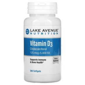 Thuốc bổ Lake Avenue Nutrition Vitamin D3 125 mcg (5.000 IU) 360 Softgels 898220014187