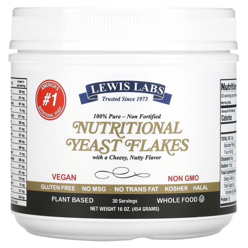 Lewis Labs Nutritional Yeast Flakes 16 oz (454 g) 6 Thực phẩm chức năng Lewis Labs Nutritional Yeast Flakes 16 oz (454 g) 042515020180