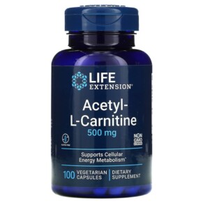 Thuốc bổ Life Extension Acetyl-L-Carnitine 500 mg 100 Vegetarian Capsules 737870152415
