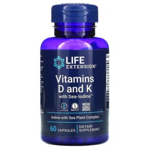 Thuốc bổ Life Extension Vitamins D and K with Sea-Iodine 60 Capsules 737870204060