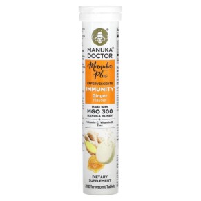 Thuốc bổ Manuka Doctor Manuka Plus Effervescents Immunity Ginger 20 Effervescent Tablets 810057720796