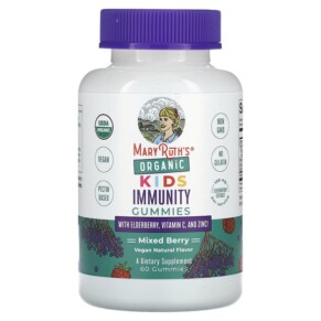 Thuốc bổ MaryRuth Organics Organic Kids Immunity Gummies with Elderberry Vitamin C and Zinc Mixed Berry 60 Gummies 810104620253