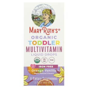 Thuốc bổ MaryRuth Organics Organic Toddler Multivitamin Liquid Drops 1-3 Years Orange Vanilla 2 fl oz (60 ml) 810104620574
