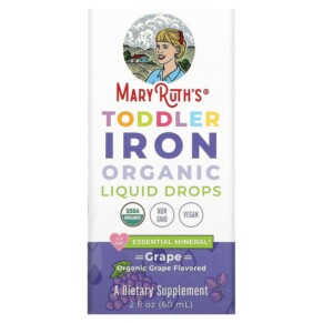 Thuốc bổ MaryRuth Organics Toddler Iron Organic Liquid Drops 1-3 Years Grape 2 fl oz (60 ml) 850036700562