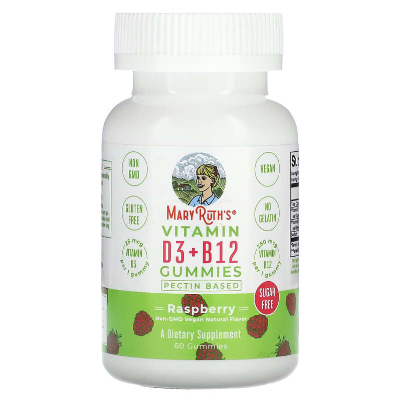MaryRuth Organics Vitamin D3 + B12 Gummies Raspberry 60 Gummies 6 Thực phẩm chức năng MaryRuth Organics Vitamin D3 + B12 Gummies Raspberry 60 Gummies 856645008112