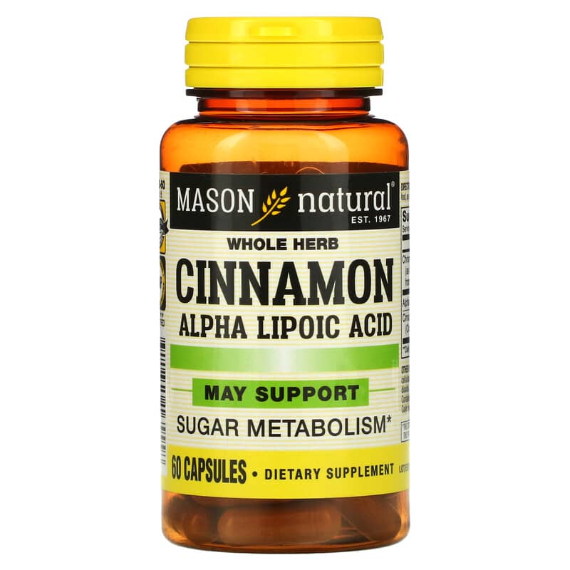 Mason Natural Cinnamon Alpha Lipoic Acid 60 Capsules 6 Thực phẩm chức năng Mason Natural Cinnamon Alpha Lipoic Acid 60 Capsules 311845165558