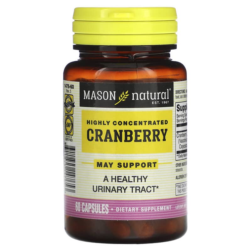 Mason Natural Highly Concentrated Cranberry 60 Capsules 6 Thực phẩm chức năng Mason Natural Highly Concentrated Cranberry 60 Capsules 311845147653