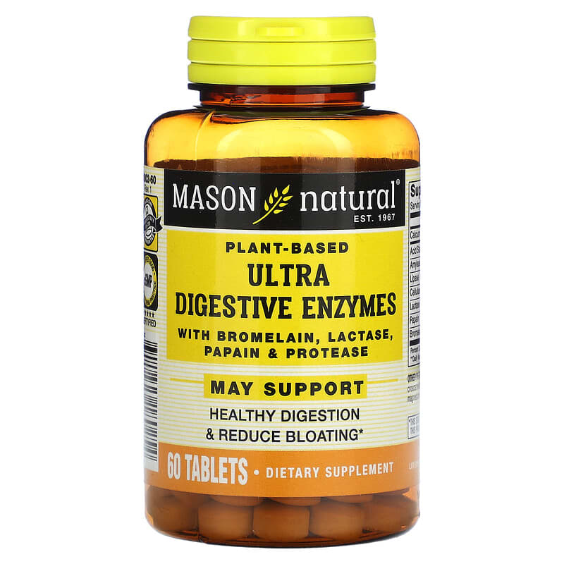 Mason Natural Plant-Based Ultra Digestive Enzymes 60 Tablets 6 Thực phẩm chức năng Mason Natural Plant-Based Ultra Digestive Enzymes 60 Tablets 311845180254