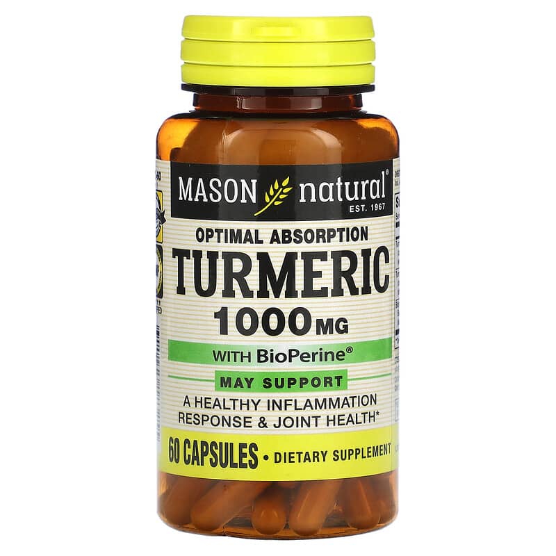 Mason Natural Turmeric with BioPerine 1.000 mg 60 Capsules 6 Thực phẩm chức năng Mason Natural Turmeric with BioPerine 1.000 mg 60 Capsules 311845183255