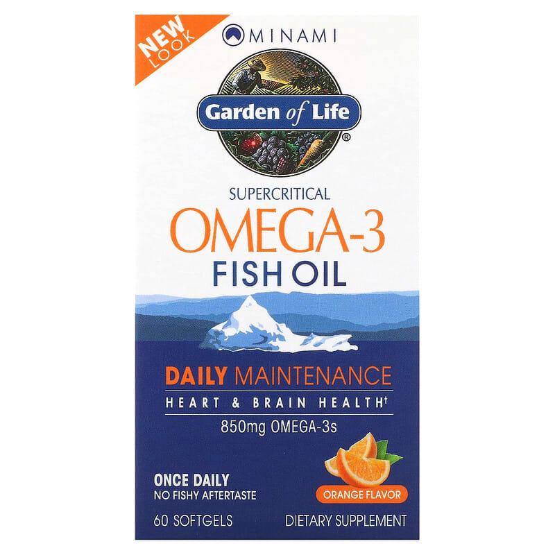 Minami Nutrition Garden of Life Supercritical Omega-3 Fish Oil Orange 850 mg 60 Softgels 6 Thực phẩm chức năng Minami Nutrition Garden of Life Supercritical Omega-3 Fish Oil Orange 850 mg 60 Softgels 5425018610013