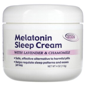 Thuốc bổ Miracle Plus Melatonin Sleep Cream With Lavender & Chamomile 4 oz (113 g) 819265006203