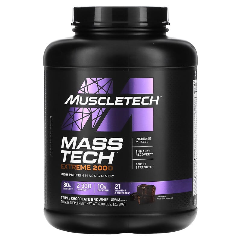 MuscleTech Mass Tech Extreme 2000 Triple Chocolate Brownie 6 lbs (2.72 kg) 6 Thực phẩm chức năng MuscleTech Mass Tech Extreme 2000 Triple Chocolate Brownie 6 lbs (2.72 kg) 631656716962