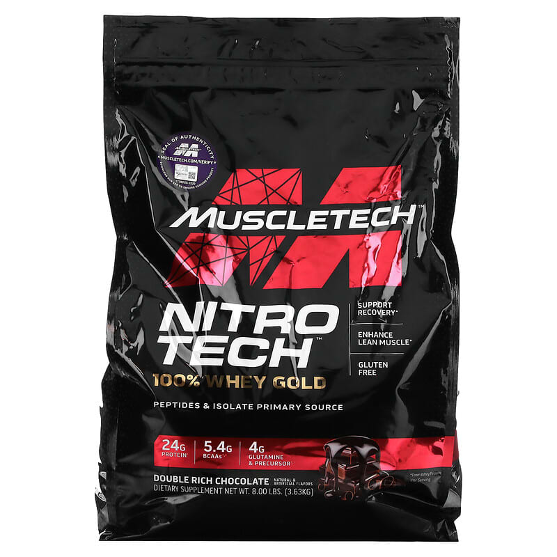 MuscleTech Nitro Tech 100% Whey Gold Double Rich Chocolate 8 lbs (3.63 kg) 6 Thực phẩm chức năng MuscleTech Nitro Tech 100% Whey Gold Double Rich Chocolate 8 lbs (3.63 kg) 631656711813
