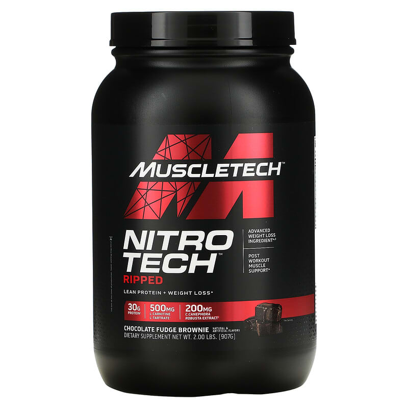 MuscleTech Nitro Tech Ripped Lean Protein + Weight Loss Chocolate Fudge Brownie 2 lbs (907 g) 6 Thực phẩm chức năng MuscleTech Nitro Tech Ripped Lean Protein + Weight Loss Chocolate Fudge Brownie 2 lbs (907 g) 631656709445