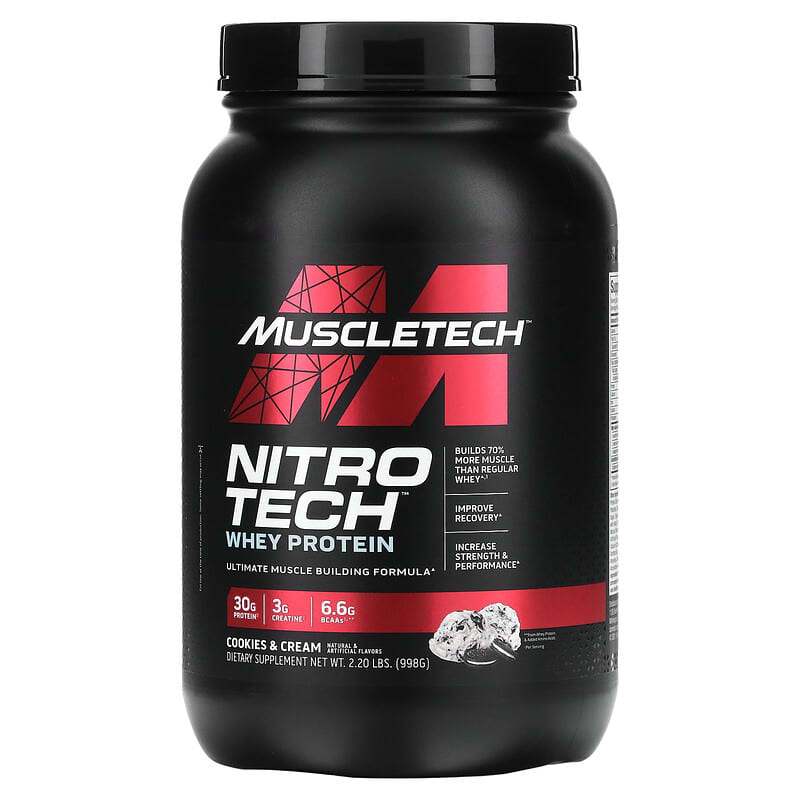MuscleTech Nitro Tech Whey Protein Cookies and Cream 2.20 lbs (998 g) 6 Thực phẩm chức năng MuscleTech Nitro Tech Whey Protein Cookies and Cream 2.20 lbs (998 g) 631656703276