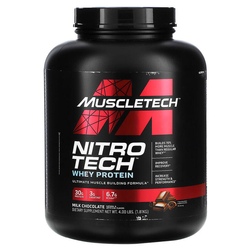 MuscleTech NitroTech Whey Peptides Milk Chocolate 4 lbs (1.81 kg) 6 Thực phẩm chức năng MuscleTech NitroTech Whey Peptides Milk Chocolate 4 lbs (1.81 kg) 631656703283