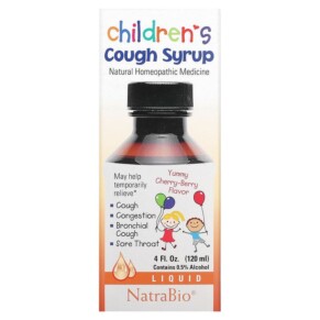 Thuốc bổ NatraBio Children's Cough Syrup Yummy Cherry-Berry  4 fl oz (120 ml) 371400552049