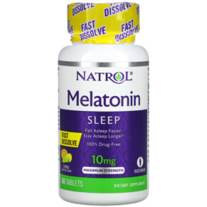 Thuốc bổ Natrol Melatonin Fast Dissolve Maximum Strength Citrus 10 mg 60 Tablets 047469076689