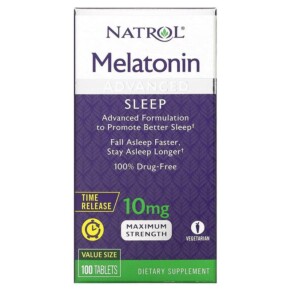 Thuốc bổ Natrol Melatonin Sleep Time Release 10 mg 100 Tablets 047469072797