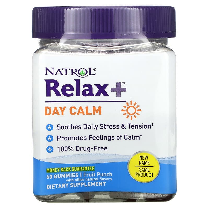 Natrol Relax+ Day Calm Fruit Punch 60 Gummies 6 Thực phẩm chức năng Natrol Relax+ Day Calm Fruit Punch 60 Gummies 047469076351