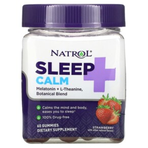Thuốc bổ Natrol Sleep + Calm Strawberry 60 Gummies 047469077792