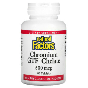 Thuốc bổ Natural Factors Chromium GTF Chelate 500 mcg 90 Tablets 068958016306