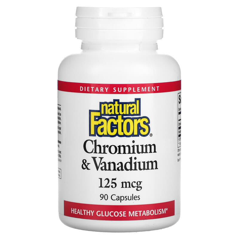 Natural Factors Chromium & Vanadium 125 mcg 90 Capsules 6 Thực phẩm chức năng Natural Factors Chromium & Vanadium 125 mcg 90 Capsules 068958016351