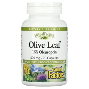 Thuốc bổ Natural Factors HerbalFactors Olive Leaf 500 mg 90 Capsules 068958045702