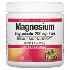 Thuốc bổ Natural Factors Magnesium Bisglycinate Pure 200 mg 4.2 oz (120 g) 068958016429