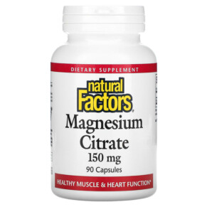 Thuốc bổ Natural Factors Magnesium Citrate 150 mg 90 Capsules 068958016528