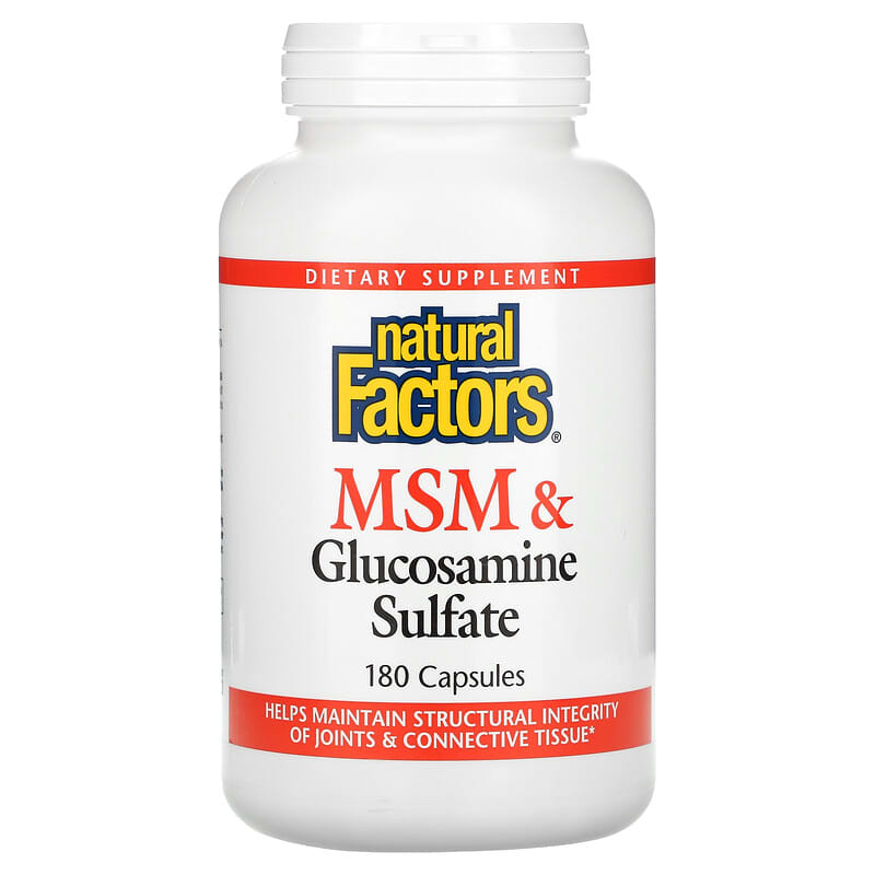 Natural Factors MSM & Glucosamine Sulfate 180 Capsules 6 Thực phẩm chức năng Natural Factors MSM & Glucosamine Sulfate 180 Capsules 068958026992