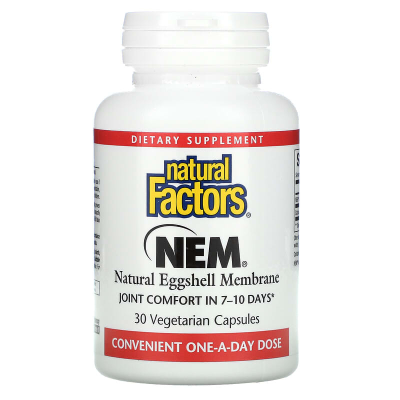 Natural Factors NEM Natural Eggshell Membrane 30 Vegetarian Capsules 6 Thực phẩm chức năng Natural Factors NEM Natural Eggshell Membrane 30 Vegetarian Capsules 068958026923