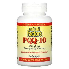 Thuốc bổ Natural Factors PQQ-10 PQQ 20 mg CoQ10 200 mg 30 Softgels 068958026176
