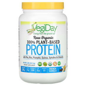 Thuốc bổ Natural Factors Raw Organic 100% Plant-Based Protein French Vanilla 1.2 lb (547.5 g) 068958029481