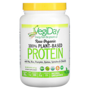 Thuốc bổ Natural Factors Raw Organic 100% Plant-Based Protein Natural Unflavored 0.9 lb (417 g) 068958029368