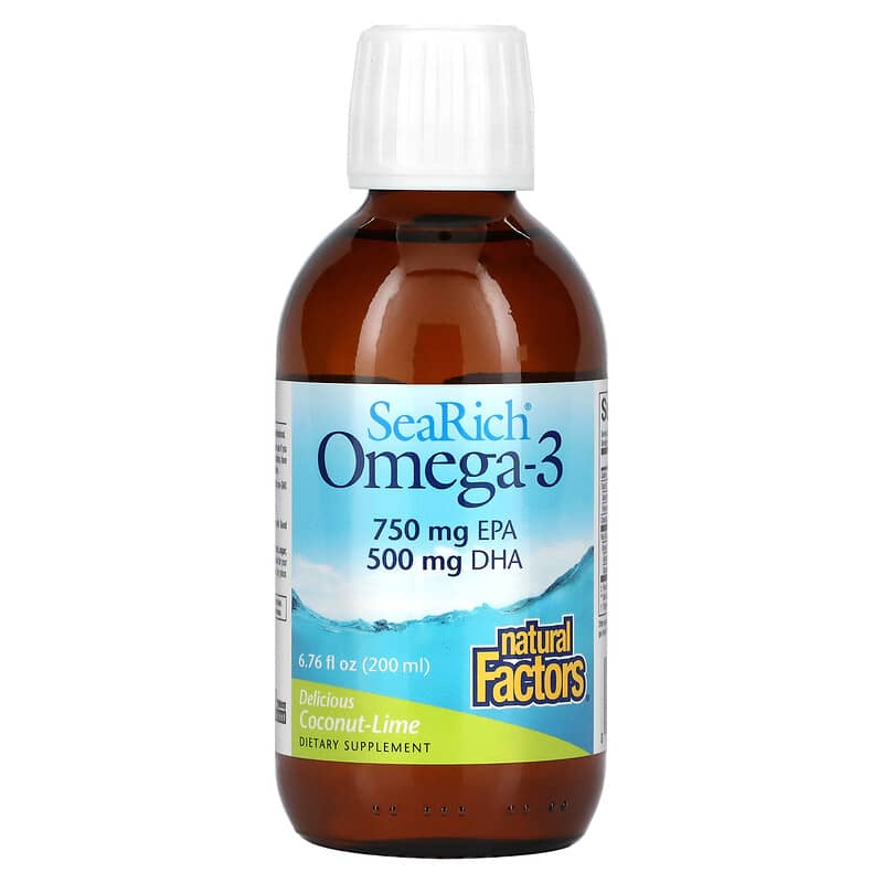 Natural Factors SeaRich Omega-3 Coconut-Lime 6.76 fl oz (200 ml) 6 Thực phẩm chức năng Natural Factors SeaRich Omega-3 Coconut-Lime 6.76 fl oz (200 ml) 068958357416